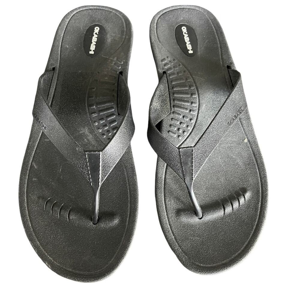 Okabashi Breeze Sandals Womens Large‎ 9.5-10.5 Black Flip Flop Recyclable Summer